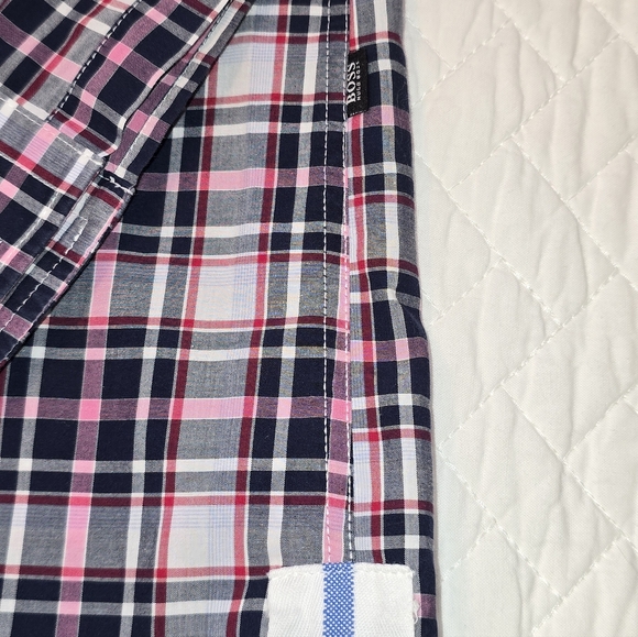 Hugo Boss Slim Fit Plaid Button-up Shirt Men's Size Large - Picture 6 of 10